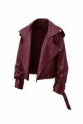 Burgundy lethear coat